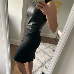 Teenflo tweed and leather dress